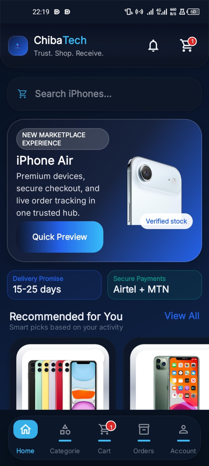 CHIBATECH store home screen